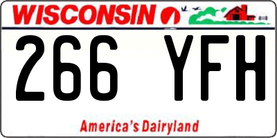 WI license plate 266YFH