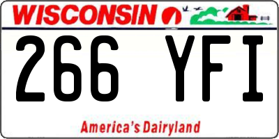 WI license plate 266YFI