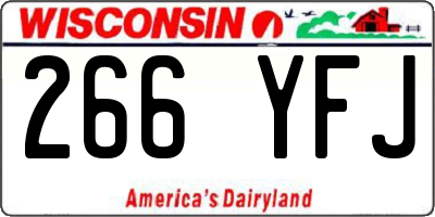 WI license plate 266YFJ