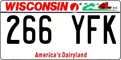 WI license plate 266YFK