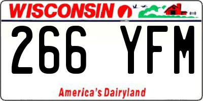 WI license plate 266YFM