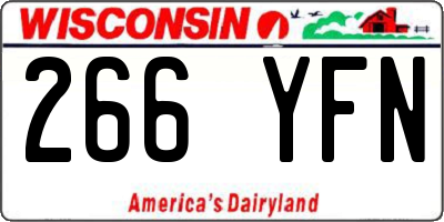 WI license plate 266YFN