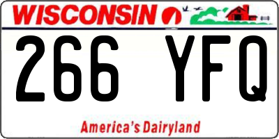 WI license plate 266YFQ