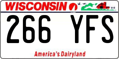 WI license plate 266YFS