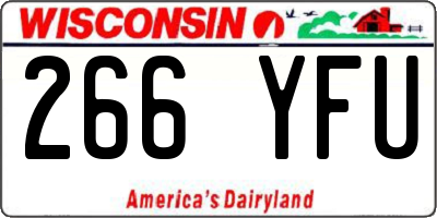 WI license plate 266YFU