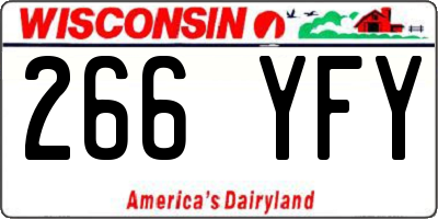 WI license plate 266YFY