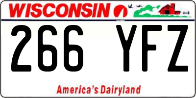 WI license plate 266YFZ