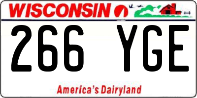 WI license plate 266YGE