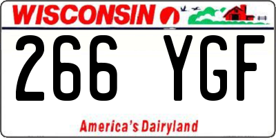 WI license plate 266YGF