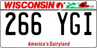 WI license plate 266YGI