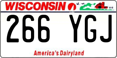 WI license plate 266YGJ