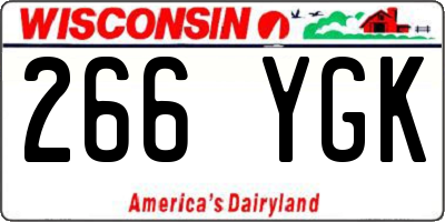 WI license plate 266YGK