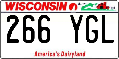WI license plate 266YGL