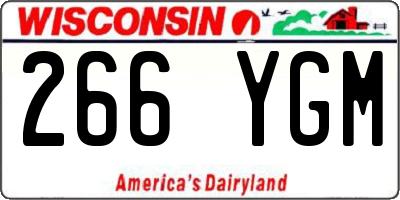 WI license plate 266YGM
