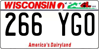 WI license plate 266YGO