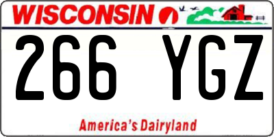 WI license plate 266YGZ