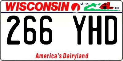 WI license plate 266YHD