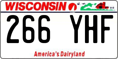 WI license plate 266YHF