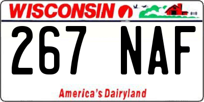 WI license plate 267NAF