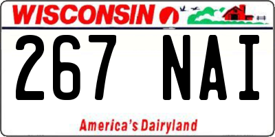 WI license plate 267NAI