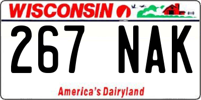 WI license plate 267NAK