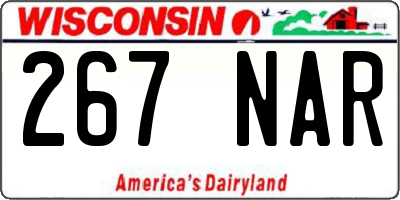 WI license plate 267NAR