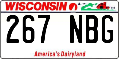 WI license plate 267NBG