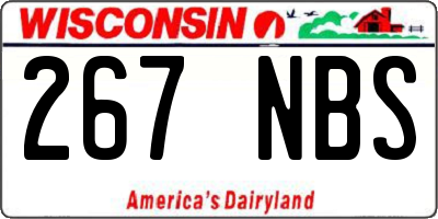 WI license plate 267NBS
