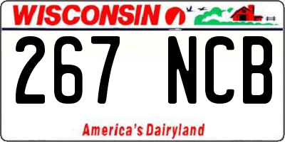 WI license plate 267NCB
