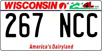 WI license plate 267NCC
