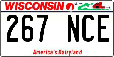 WI license plate 267NCE