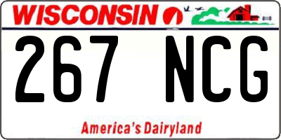 WI license plate 267NCG