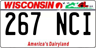 WI license plate 267NCI
