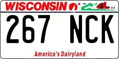 WI license plate 267NCK