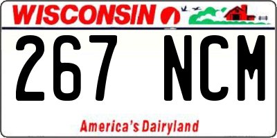 WI license plate 267NCM