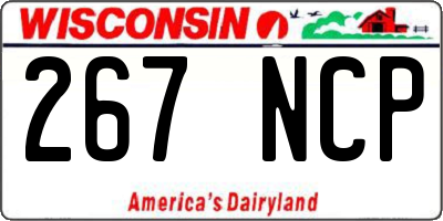 WI license plate 267NCP