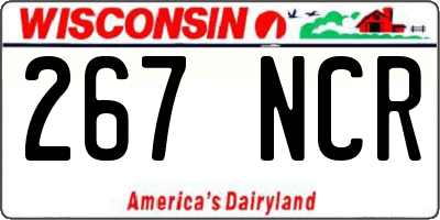 WI license plate 267NCR
