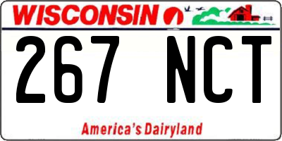 WI license plate 267NCT