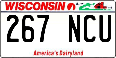 WI license plate 267NCU