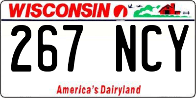 WI license plate 267NCY