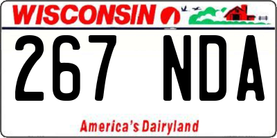 WI license plate 267NDA