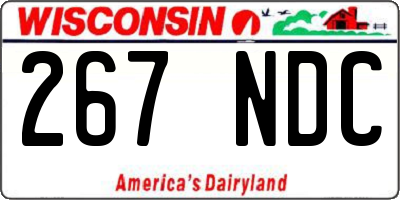 WI license plate 267NDC