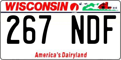 WI license plate 267NDF