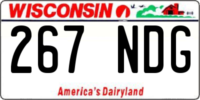 WI license plate 267NDG