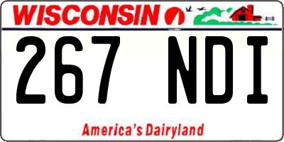 WI license plate 267NDI
