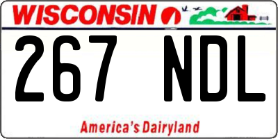 WI license plate 267NDL