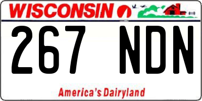 WI license plate 267NDN
