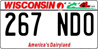 WI license plate 267NDO