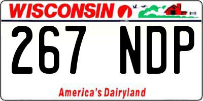 WI license plate 267NDP