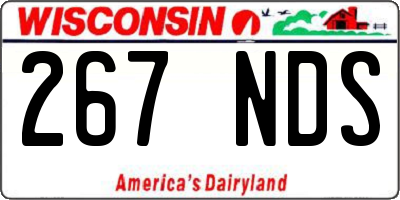 WI license plate 267NDS